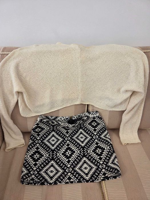 Bluza Zara bumbac tricotat ivoire