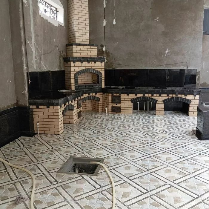 СТРОИМ. Летнию кухню. Барбекю. Камин