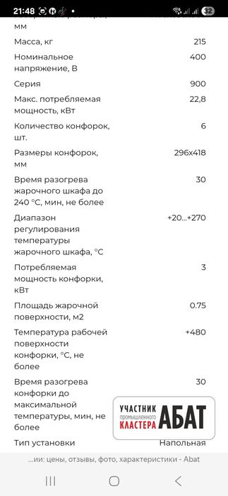 Электроплита АБАТ