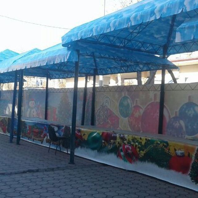 Басен навеслар соя сетка тент банер урнатамиз