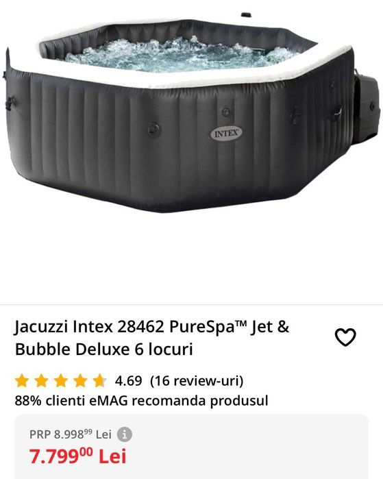 Jacuzzi intex pure spa depune