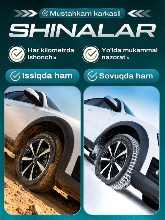 SAMAMA avtomobil shinalari - Koreya Texnologiyasi - 4 fasl uchun