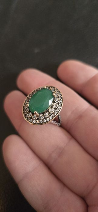 Inel din argint smarald