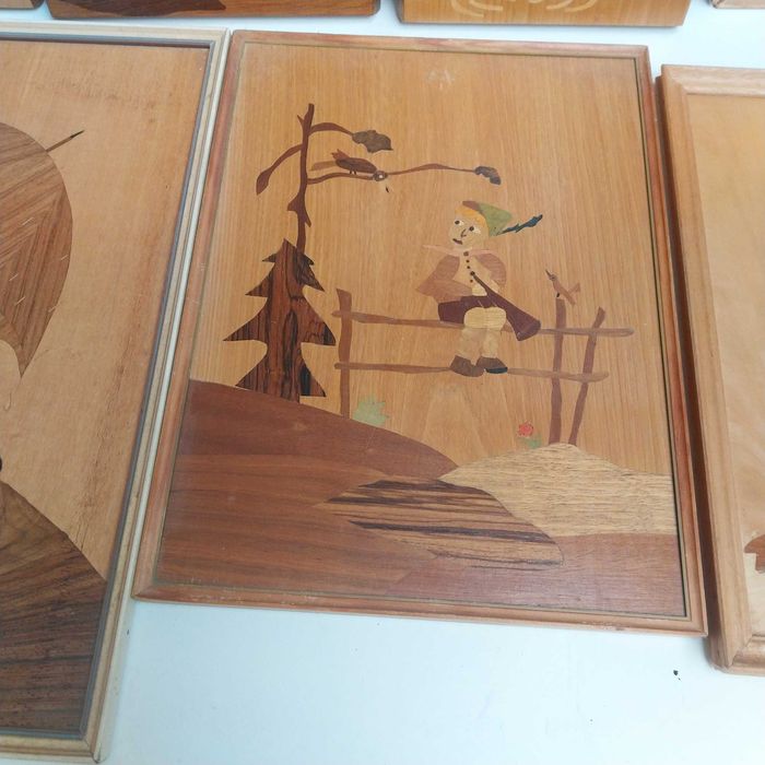 НАЙ ДОБРАТА ОФЕРТА Стари картини ,инкрустация ,дърво "Intarsien Bild"