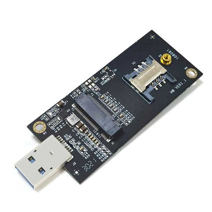 Adaptor modul 3G 4G LTE WWAN la USB M2 Key B NGFF modul SIM la usb