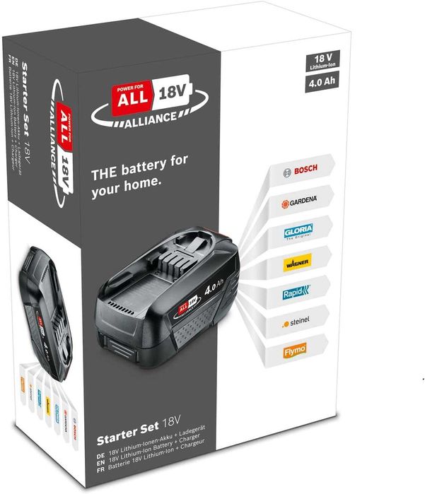 Стартов комплект Bosch 18V Батерия 4Ah Зарядно Устройство Зелена Серия