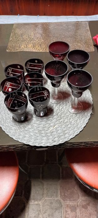 Vand set de 10 pahare rubin