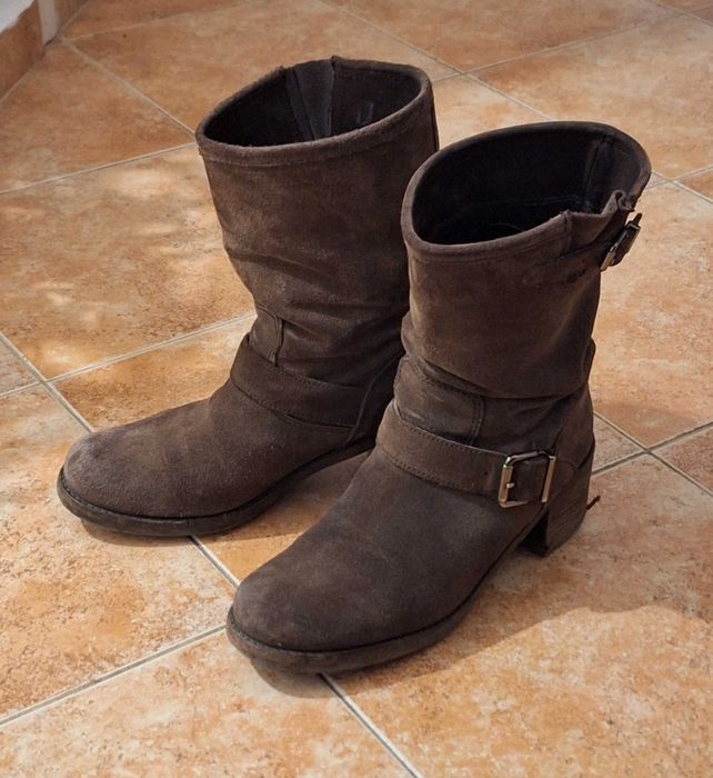 Боти от естествена кожа - велур Lavorazione Artigiana