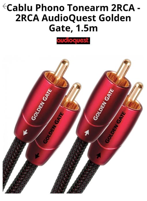 AudioQuest Golden Gate 2RCA–2RCA, 1,5 m