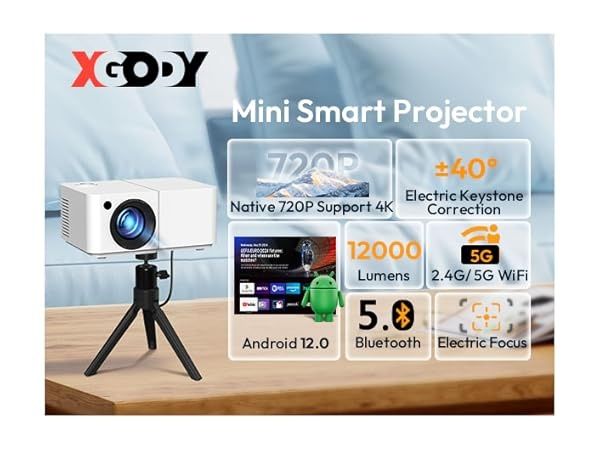 Промо!Мини Smart WiFi 5G Проектор с вграден Android 12 и проложения !