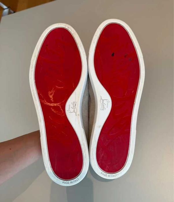 Loafers Christian Louboutin, Varsiboat din piele întoarsă, gri