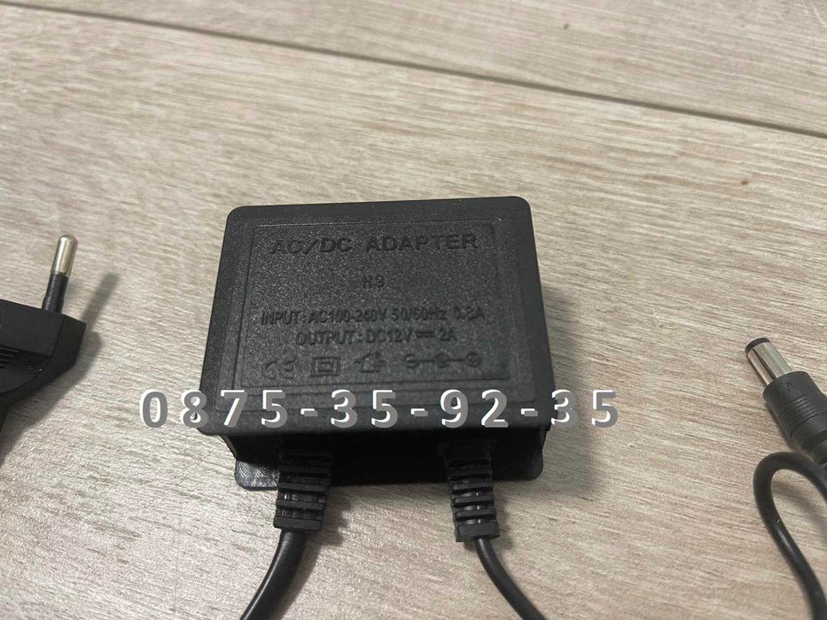 Захранващ Адаптер 12V 2A DC Захранване  за Камера видеонаблюдение и др