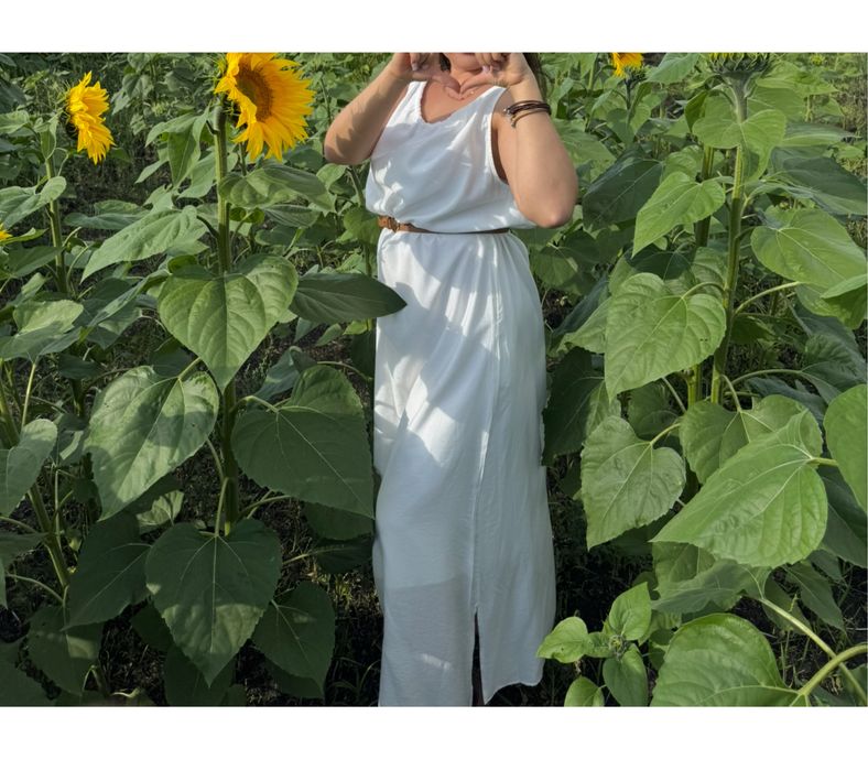 Продам белое греческое платье в пол 46-50рр