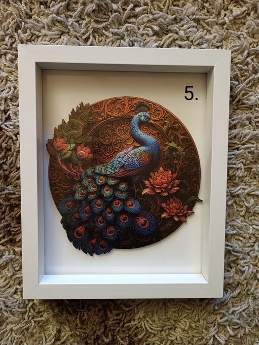 Tablou jigsaw puzzle pisica, pasarea phoenix, paun, tigru, peisaj