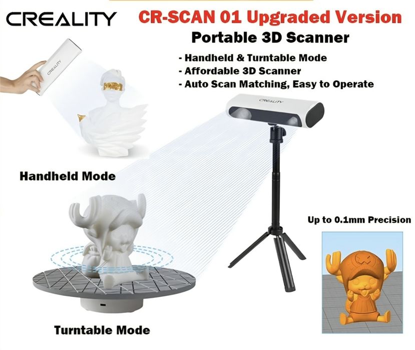 Scanner 3D Creality CR-Scan 01 + Kit Masă Rotativă – Stare Impecabilă