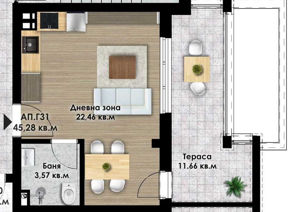 Продава се Едностаен апартамент в Пловдив, Остромила - 52 кв.м за 940 €/кв.м - Снимка #1