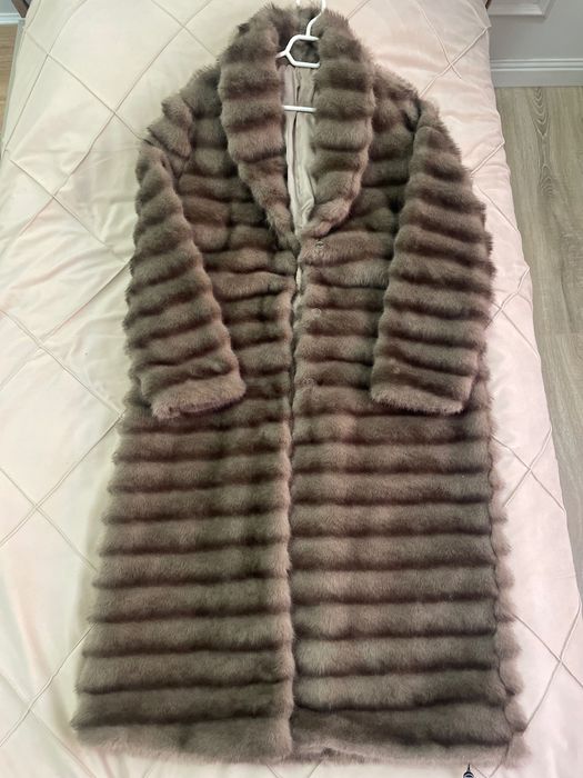 Шуба из экомеха Шиншилла