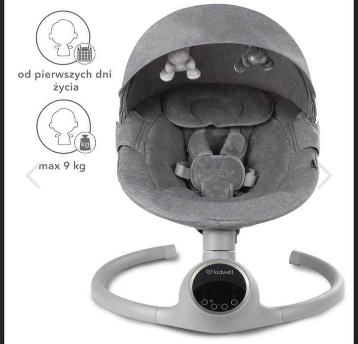 Balansoar electric 2 în 1 Kidwell REVE gri/argintiu