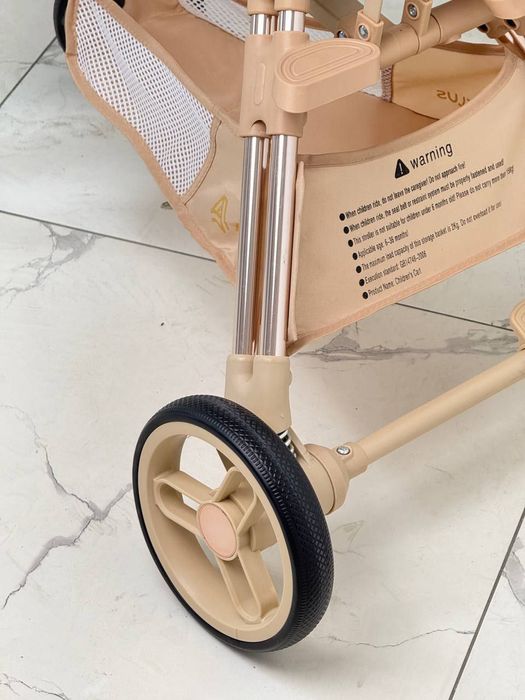 Premium bolalar aravachasi AXELUS beige + gold