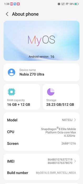 Nubia Z70 Ultra.(Garanție)