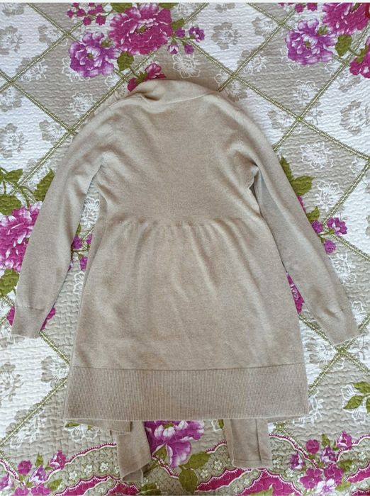 Cardigan bej crem nude lana casmir