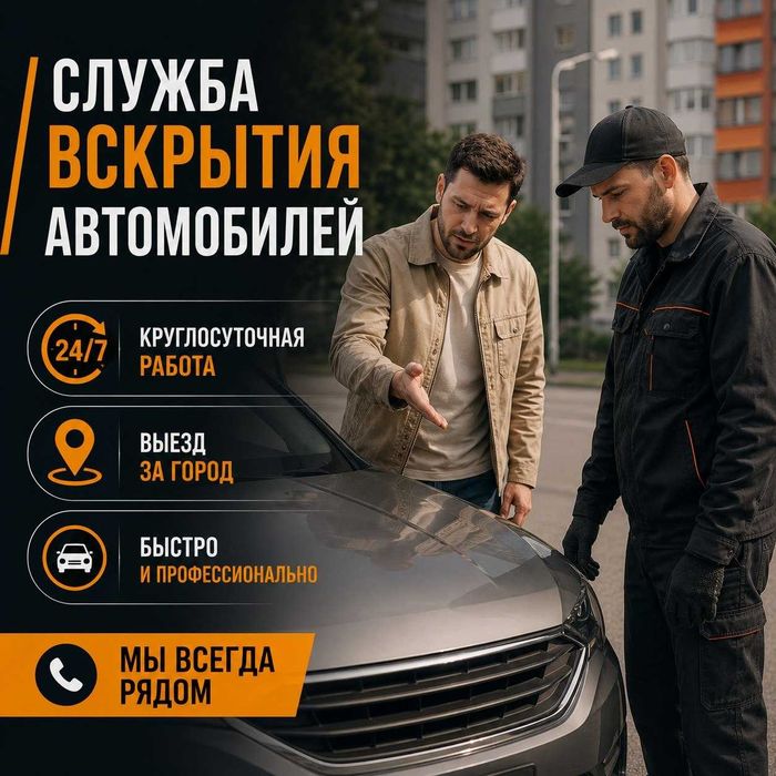Вскрытие авто, открыть дверь, багажник, бардачок, замена замка