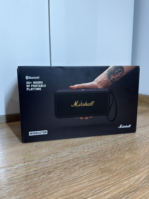 Boxa portabila MARSHALL Middleton, Bluetooth, IP67, Black & Brass NOUA