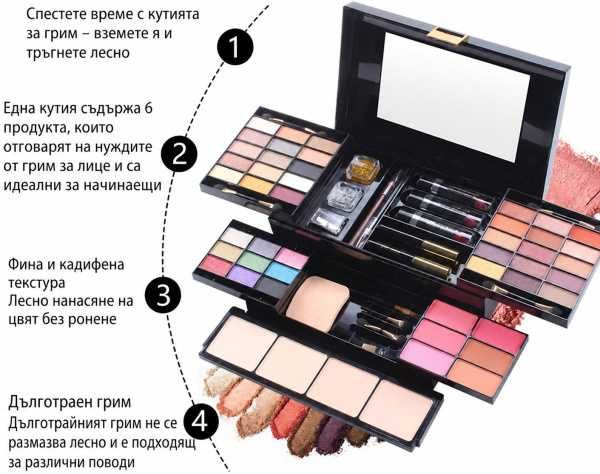 Професионален комплект за грим MISS ROSE M – 58 цвята