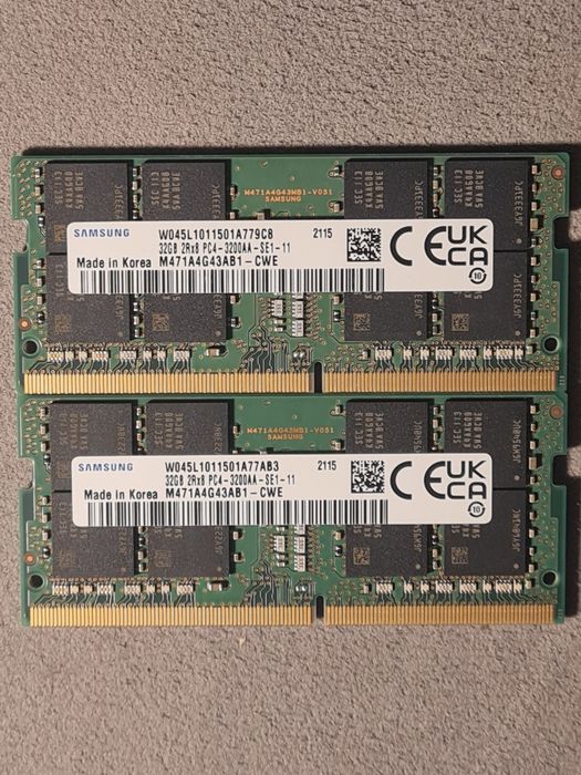 Memorie RAM laptop SODIMM Samsung Hynix 32GB 16GB DDR4 3200 MHz