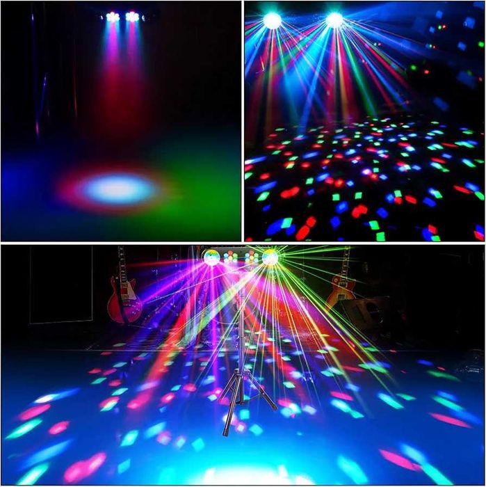 Lumini DJ cu trepied RGB cu reactie la sunet (microfon)