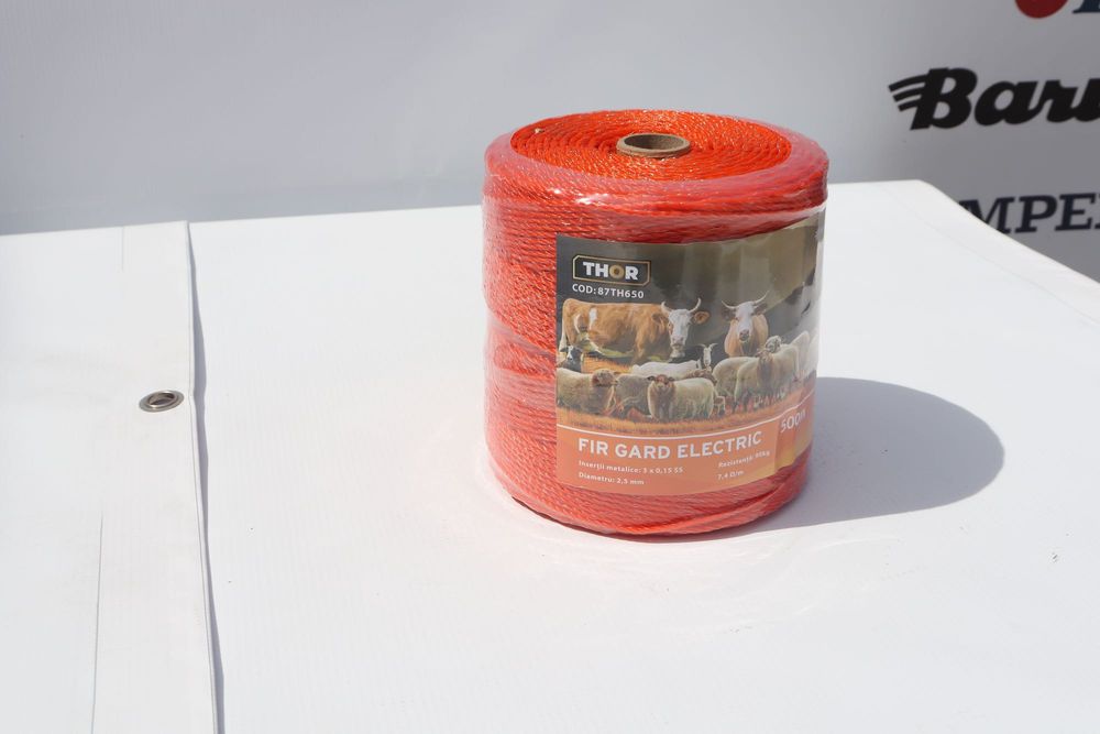 Gard electric rola fir 500m 3mm 3 lite pentru vaci
