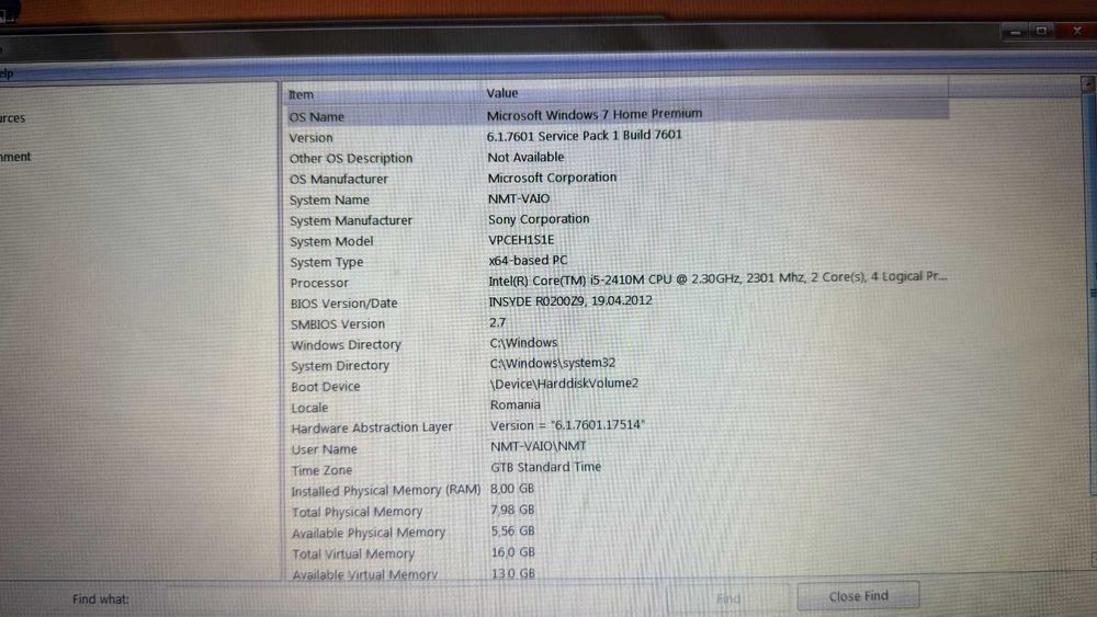 Laptop vechi Sony Vaio 15.6" PCG-71811M