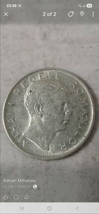 Moneda argint 1943 regele Mihai