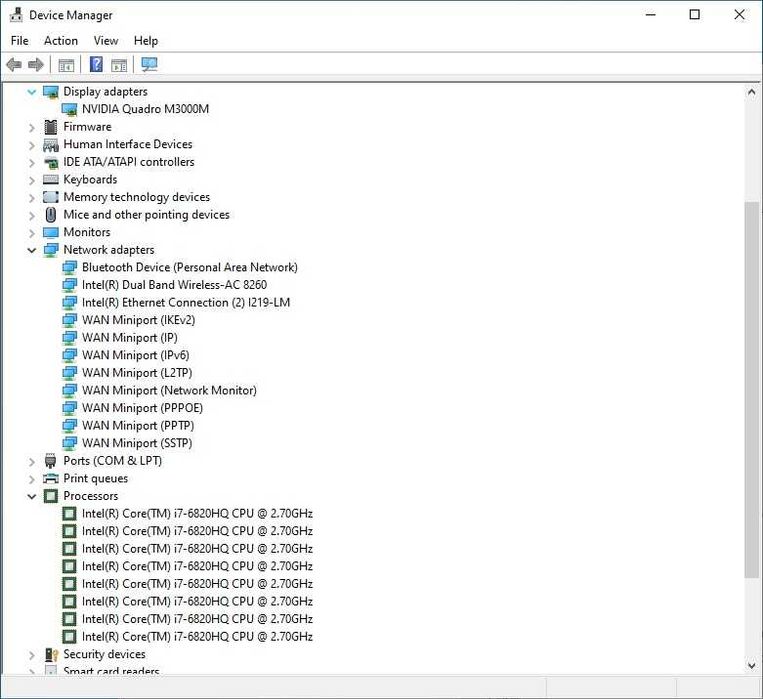 Лаптоп Dell Precision 7710 i7-6820HQ 2.70GHz/RAM32GB/QuadroM3000M 4GB