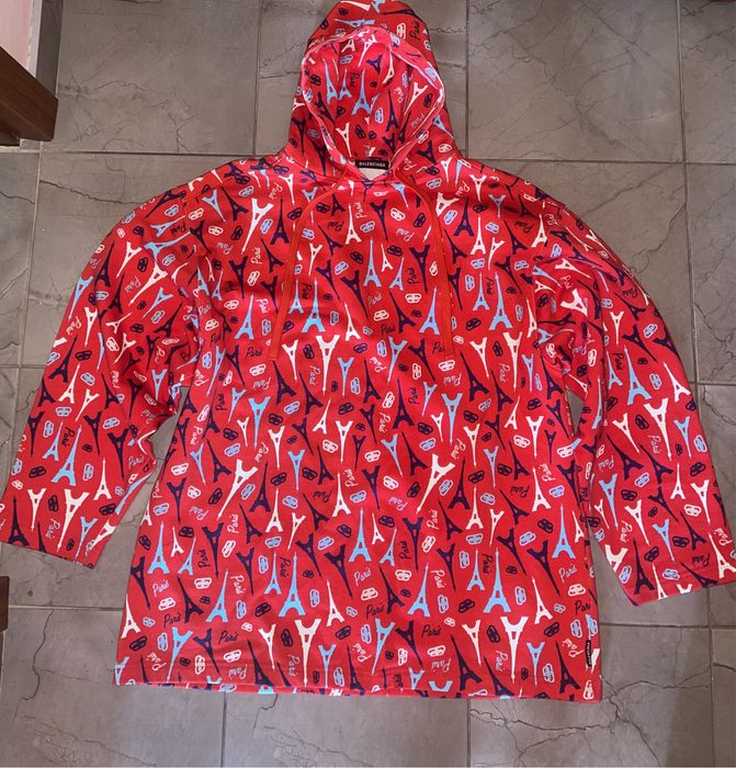 100% оригинално Balenciaga Eiffel Tower Print Hoodie Oversized