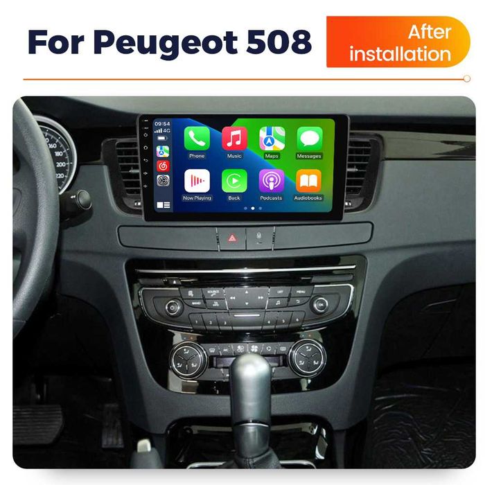 NAVIGATIE Android 14 Peugeot 508 2010 -2018 1/8 Gb Waze CarPlay CAMERA