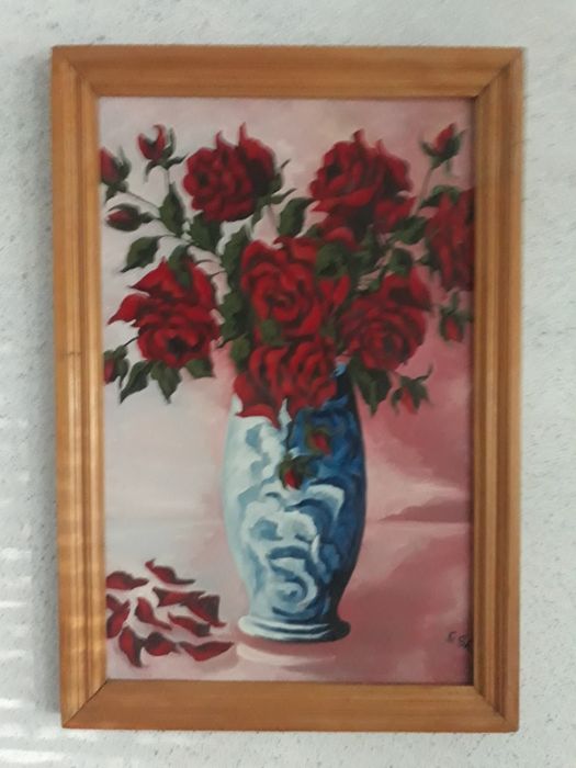 Tablou pictat cu flori