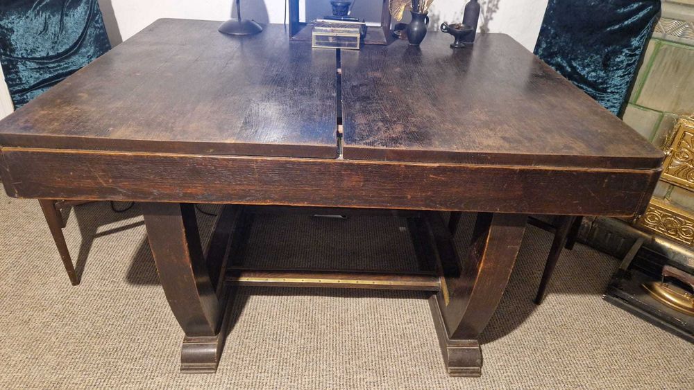 Set mobilier Art Deco / interbelic – masă 12 persoane, vitrină 2 corpuri, bufet – Buzău