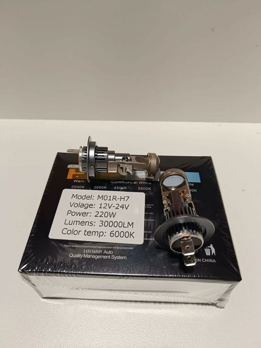 Becuri cu Lupa H7 led, 280w, 28000lm, 6000k, 12v-24v