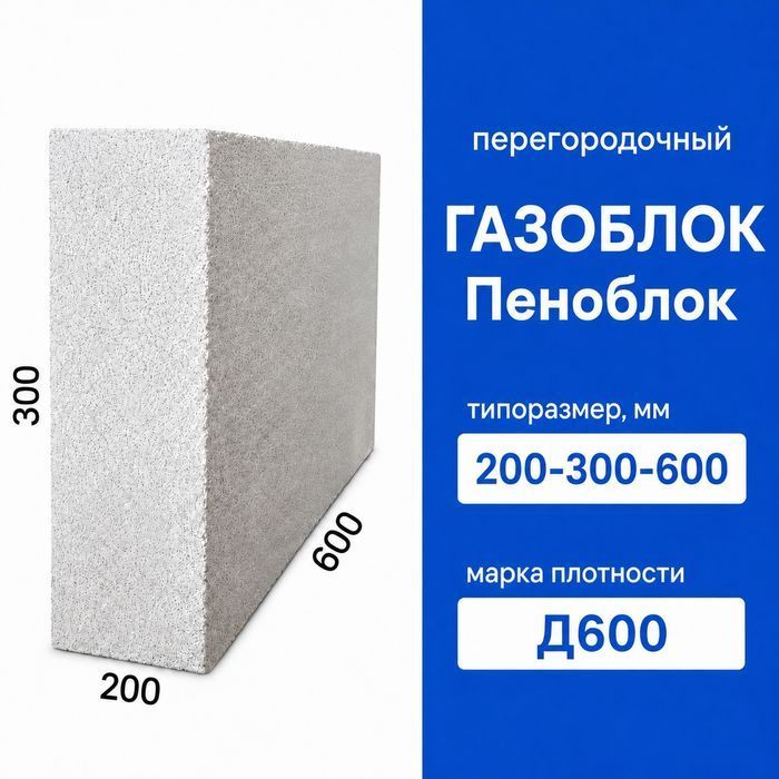 Стеновые Пеноблоки газоблоки 60-30-20 Газаблок