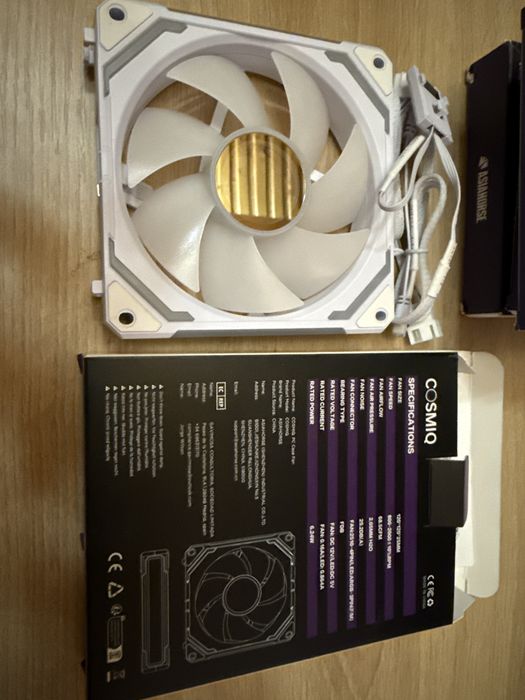 Ventilator Cooler PC Desktop Carcasa Calculator AsiaHorse COSMIQ 120mm ARGB PWM 2000RPM Daisy Chain Infinity Mirror Black White Reverse Gaming