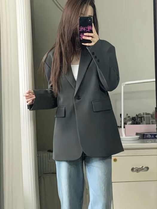 Пиджак серый женский