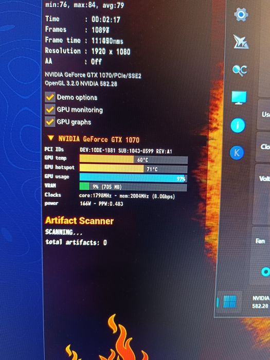 Placa video Asus Rog Strix GTX 1070 OC Nvidia GeForce