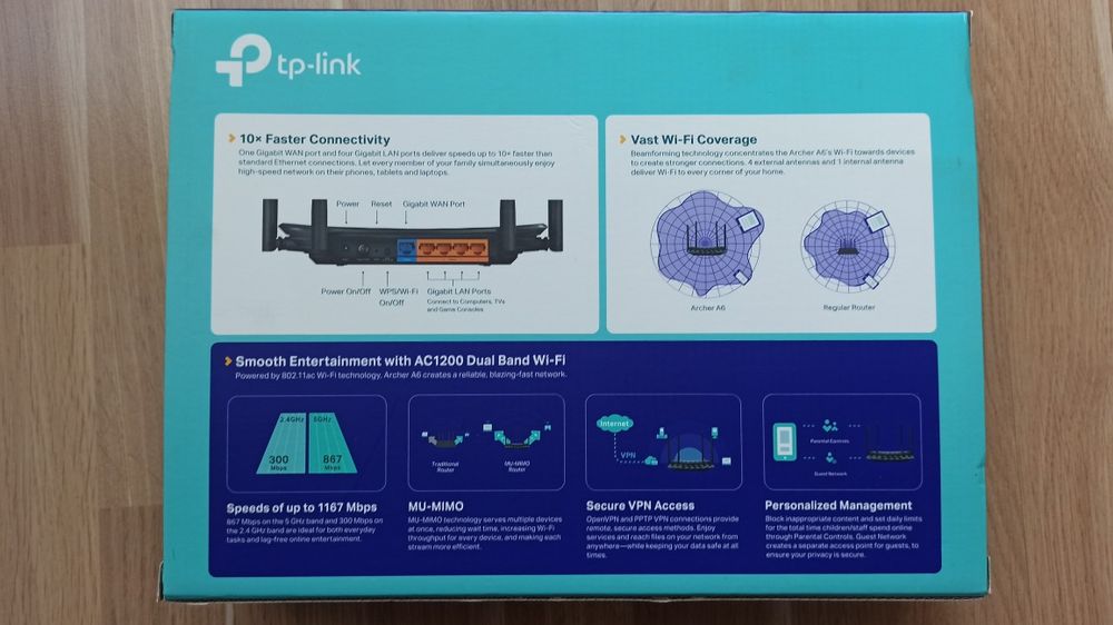Router Wireless Gigabit AC1200 TP-Link Archer A6