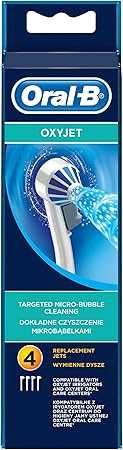 Резервни глави Oral-B - Oxyjet ED17, зъбен душ, 4 броя, бели