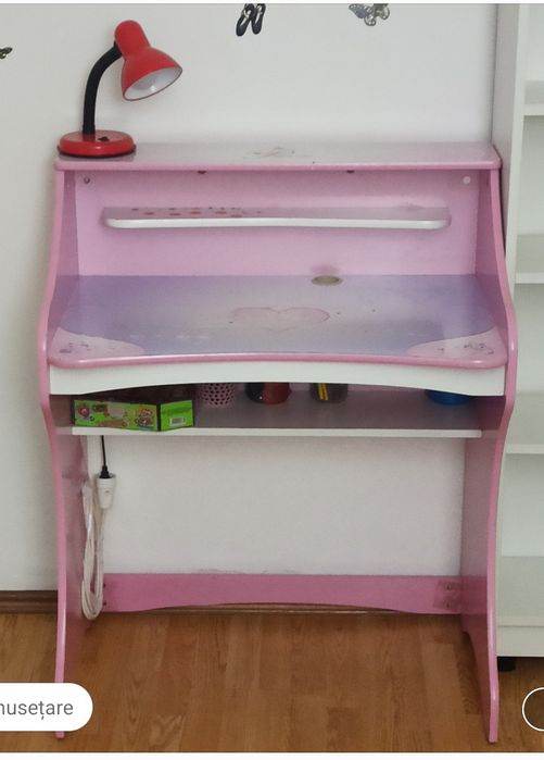 Birou școală roz