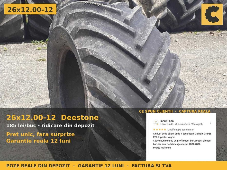 ANVELOPE 26x12.00-12 26x12-12 26 12 12 261212 Deestone Cauciucuri ATV UTV Quad Gazon Buggy SH GARANTIE
