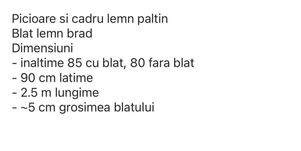 Masa lemn masiv interior  sau pentru exterior la terasa