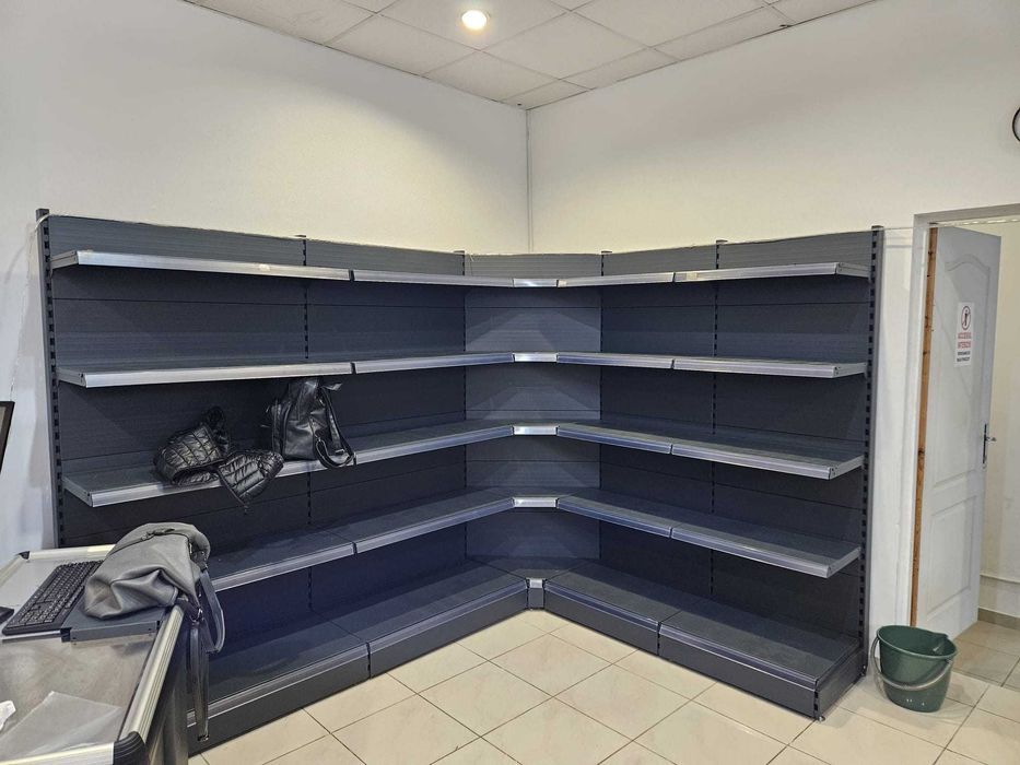 Vand rafturi metalice gri antracit pentru magazin