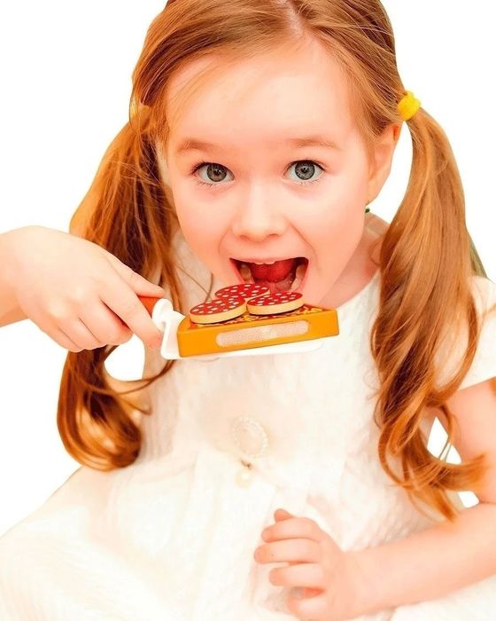 Деревянная пицца на липучках